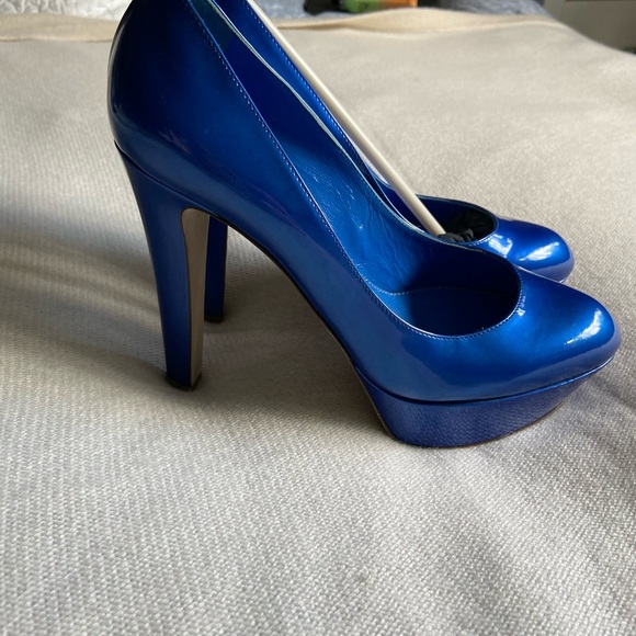 Sergio Rossi patent leather platform-sole pumps blue. Size 38 - Picture 3 of 12